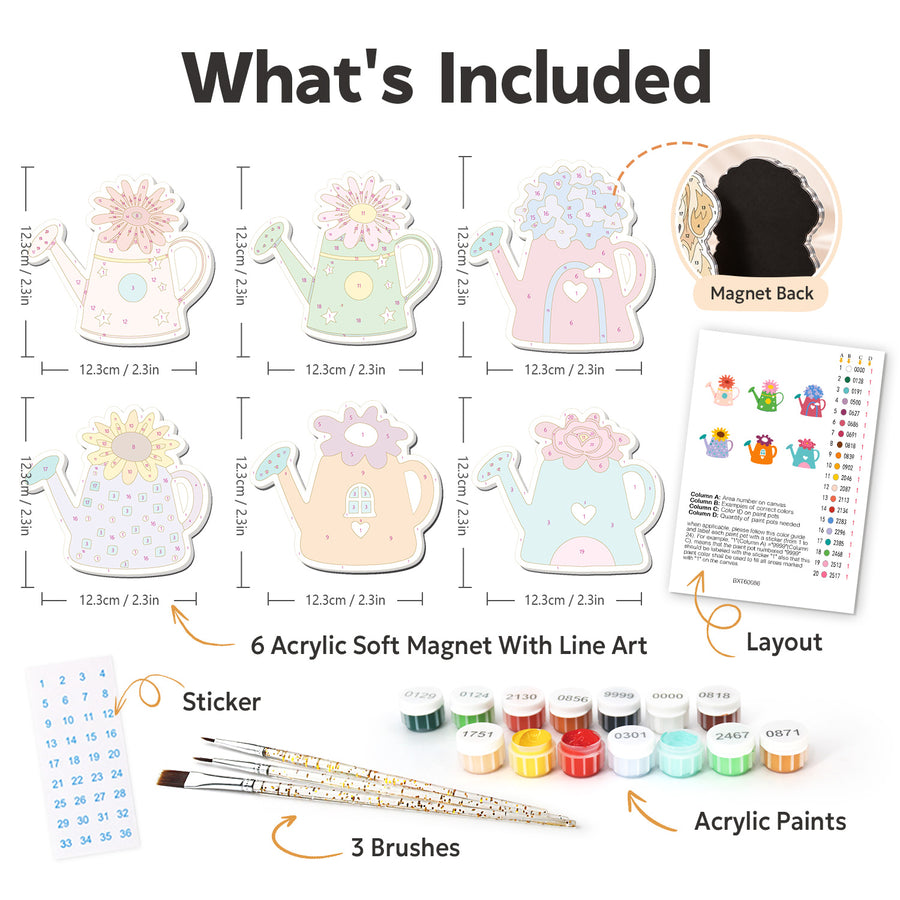 Fridge magnet kit contents