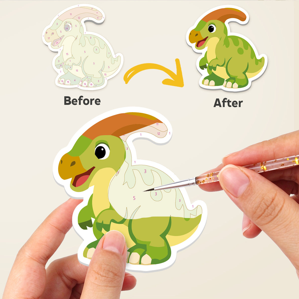 Stegosaurus and Triceratops Crew fridge magnets – image 2