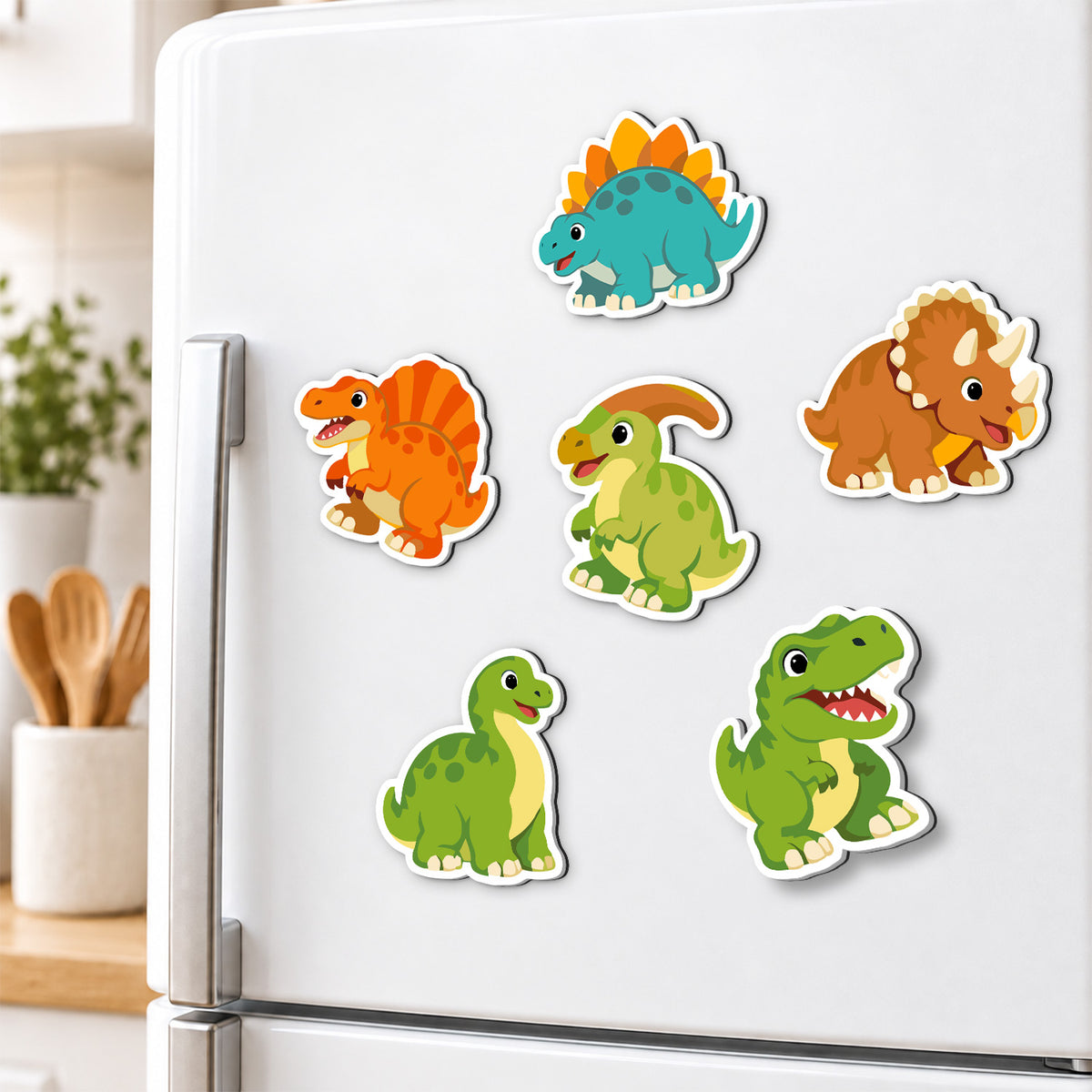 Stegosaurus and Triceratops Crew fridge magnets – image 3