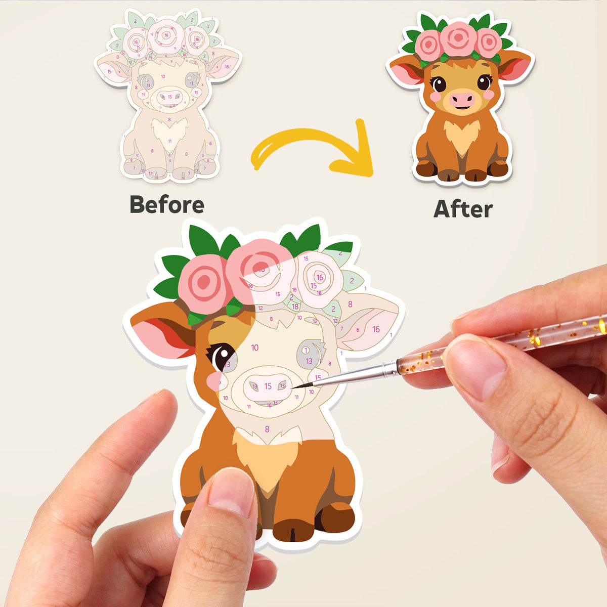 Flower-Crowned Highland Calves fridge magnets – image 2