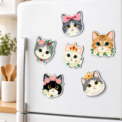 Crowned Princess Cat Faces fridge magnets – image 3