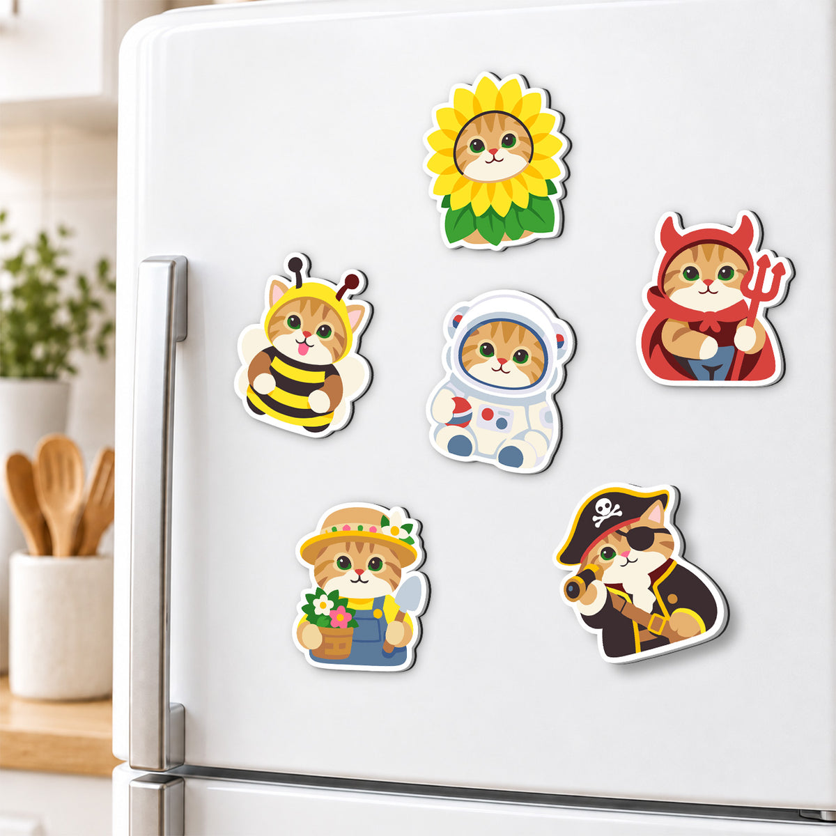 Dress-Up Cat Parade fridge magnets – image 3