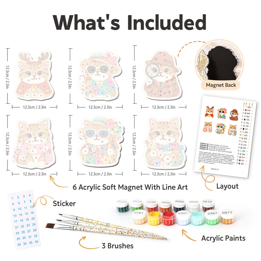Fridge magnet kit contents