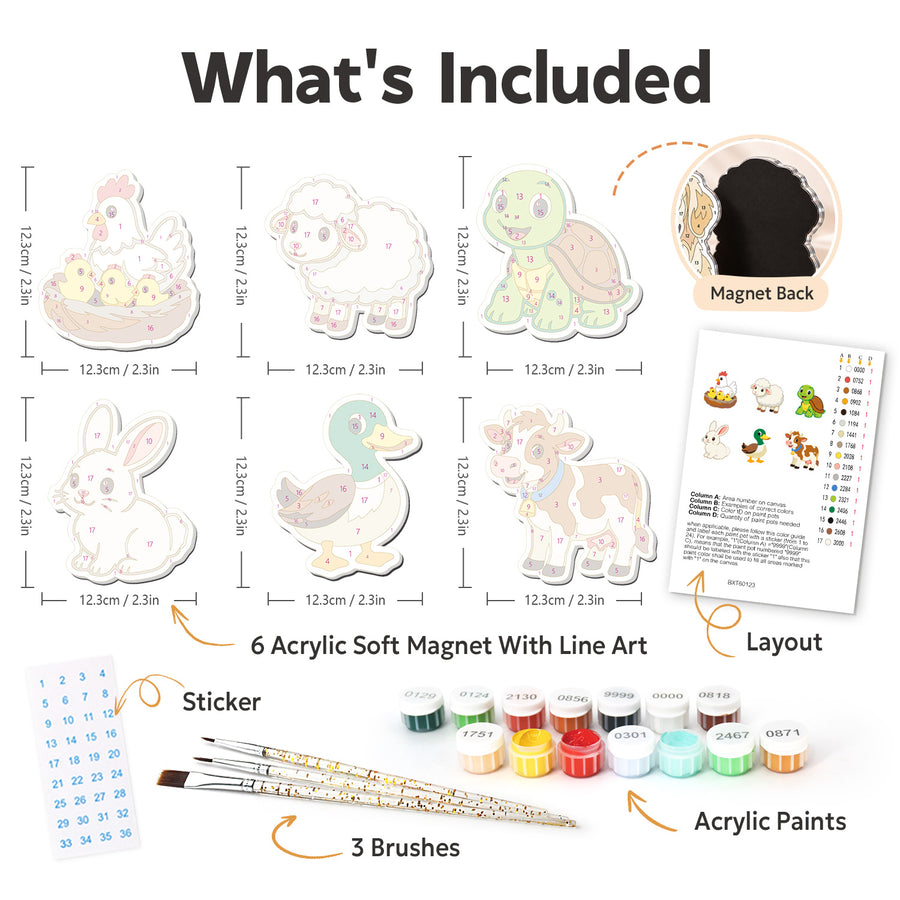 Fridge magnet kit contents