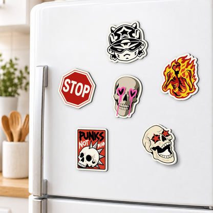 Rebel Skull Sticker Mix fridge magnets – image 3