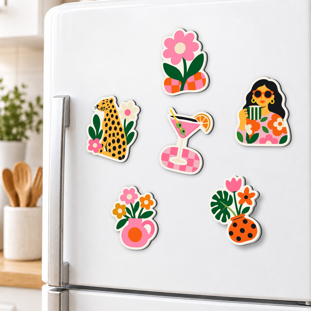 Cocktail Hour Leopard Chic fridge magnets – image 3