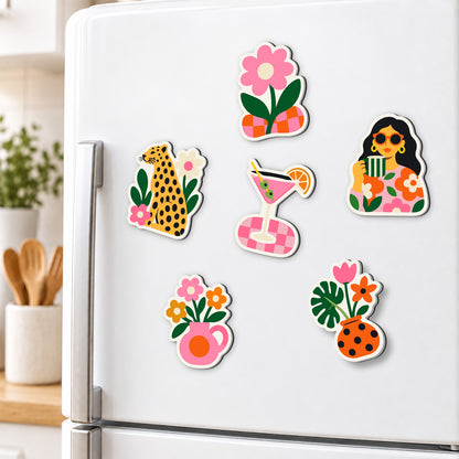 Cocktail Hour Leopard Chic fridge magnets – image 3