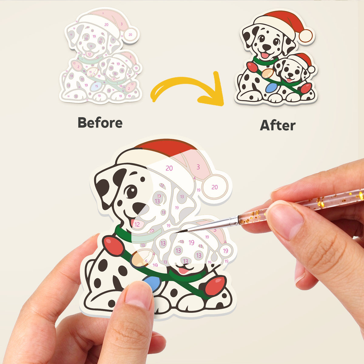 Merry Christmas Pug and Pals fridge magnets – image 2
