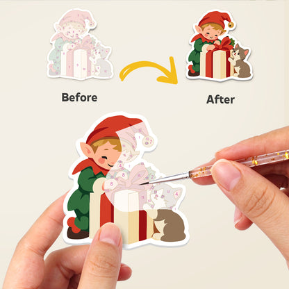 Vintage Santa and Fawn Friends fridge magnets – image 2
