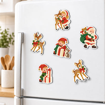 Vintage Santa and Fawn Friends fridge magnets – image 3