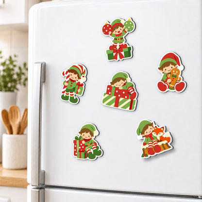 Gift-Wrapping Elf Crew fridge magnets – image 3