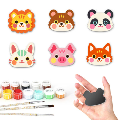 Rosy-Cheeked Zoo Pals fridge magnets – Six rosy-cheeked animal faces: a lion, a bear, a panda, a bunny, a pig and a fox