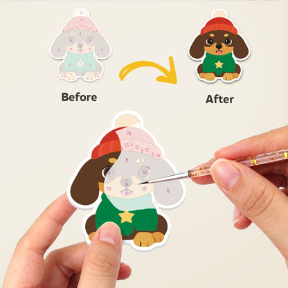 Bobble Hat Holiday Hounds fridge magnets – image 2