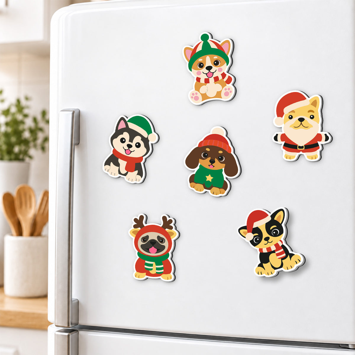 Bobble Hat Holiday Hounds fridge magnets – image 3