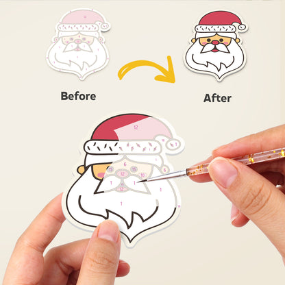 Santa Face and Stocking Doodles fridge magnets – image 2