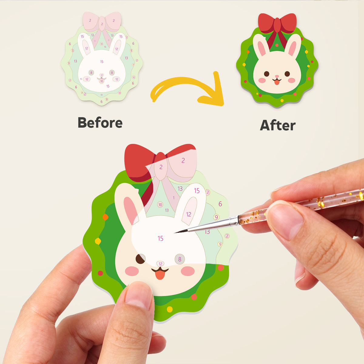 Wreath-Framed Animal Faces fridge magnets – image 2