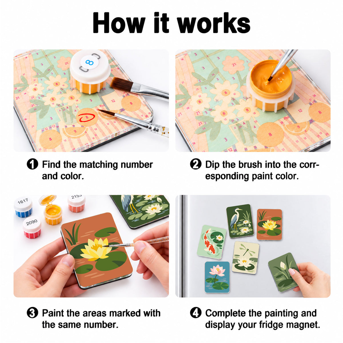 Lily Pond Heron and Koi fridge magnets – image 4