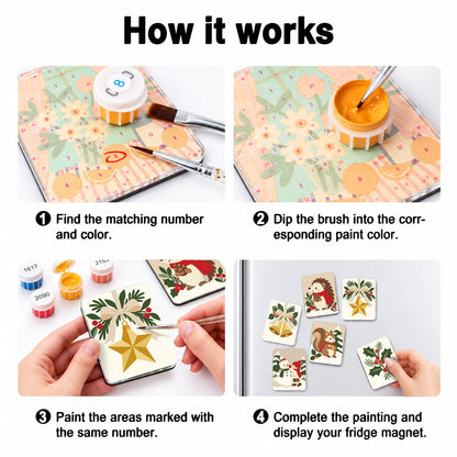 Holly, Hedgehog and Golden Bells fridge magnets – image 4