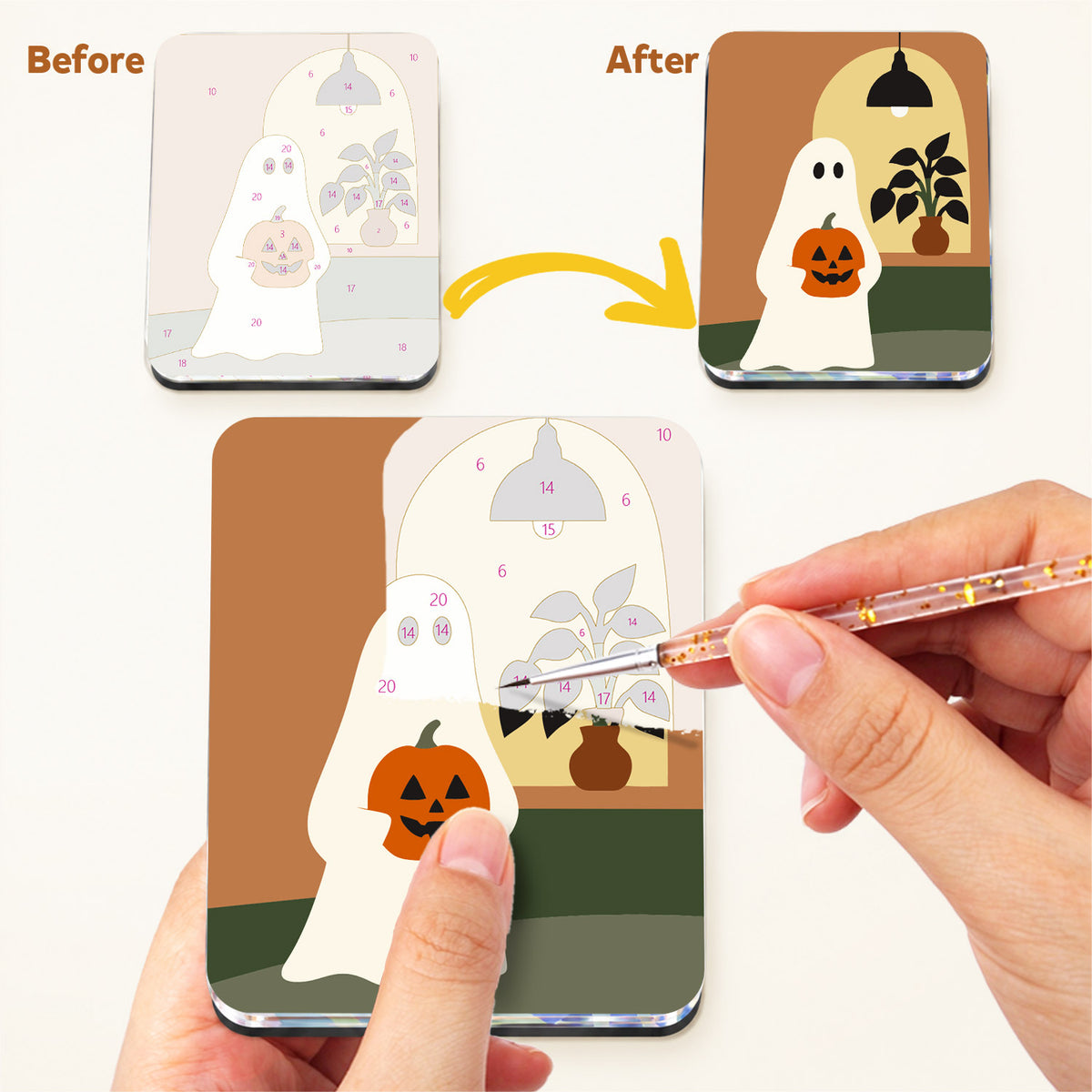Olive and Rust Halloween Nooks fridge magnets – image 3