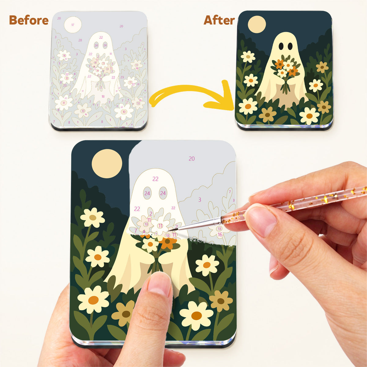 Moonlit Meadow Ghosts fridge magnets – image 3