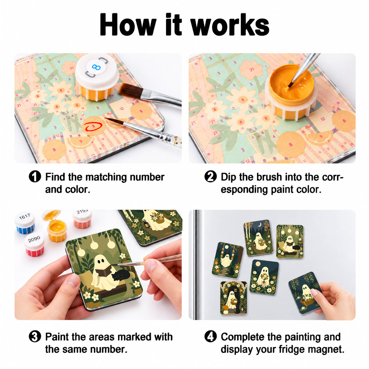 Moonlit Meadow Ghosts fridge magnets – image 4