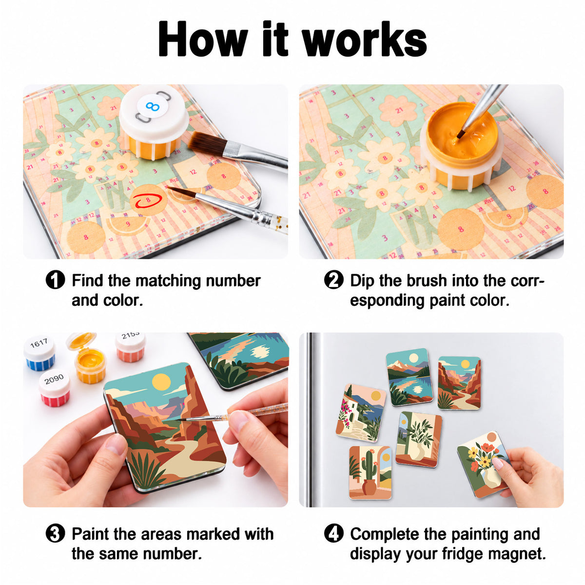Terracotta Canyons and Cacti fridge magnets – image 4