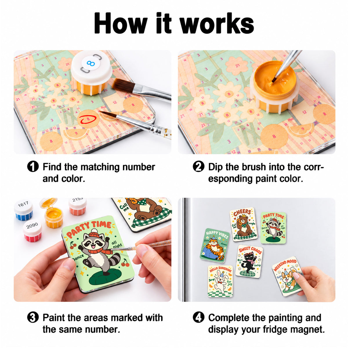 Weekend Party Animals fridge magnets – image 3