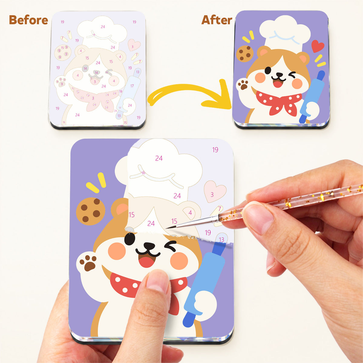 Baby Animal Chefs in Toques fridge magnets – image 3