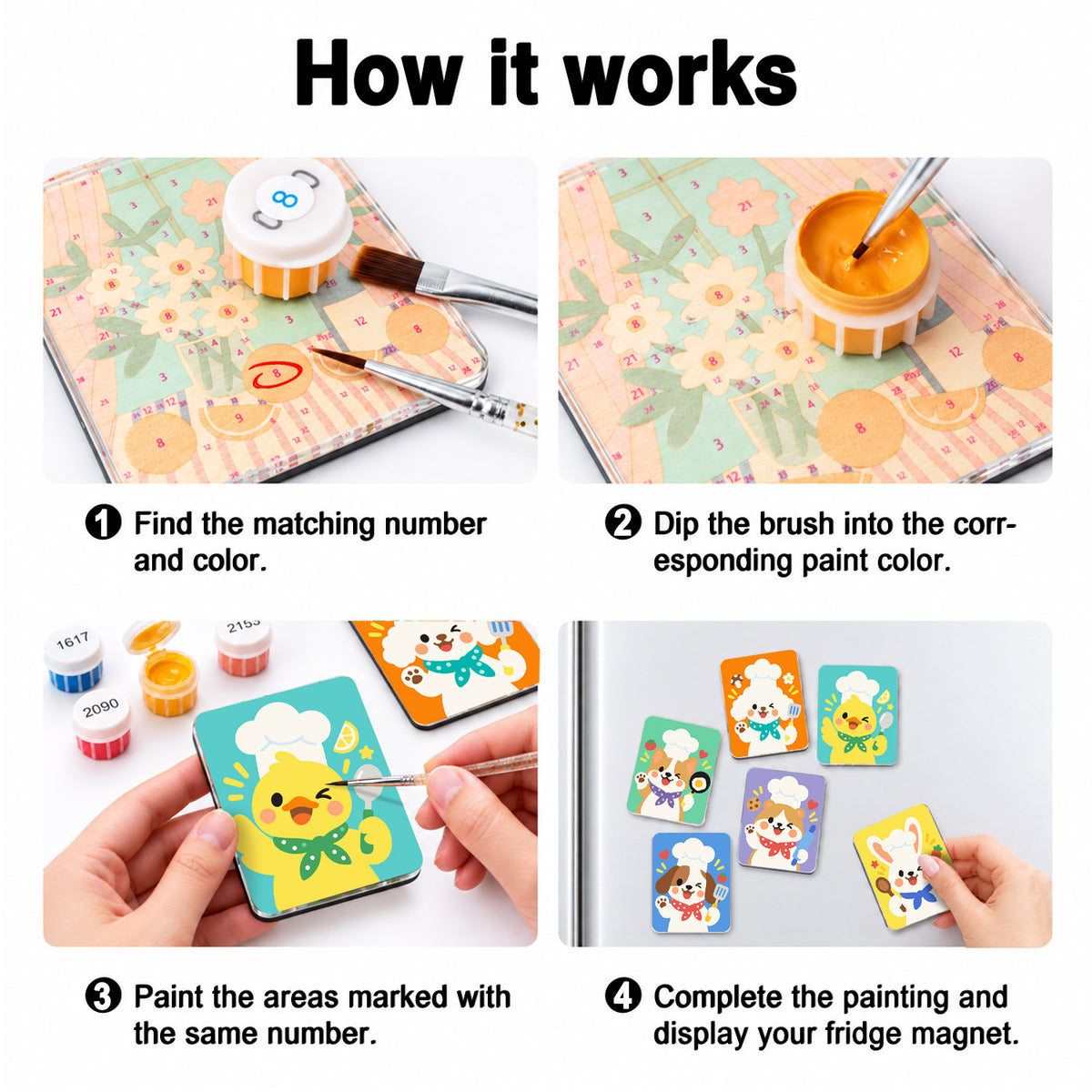 Baby Animal Chefs in Toques fridge magnets – image 4