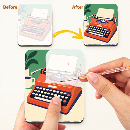 Boombox and Typewriter Throwback fridge magnets – image 3