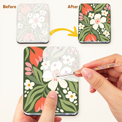 Deep Green Chintz Blooms fridge magnets – image 3