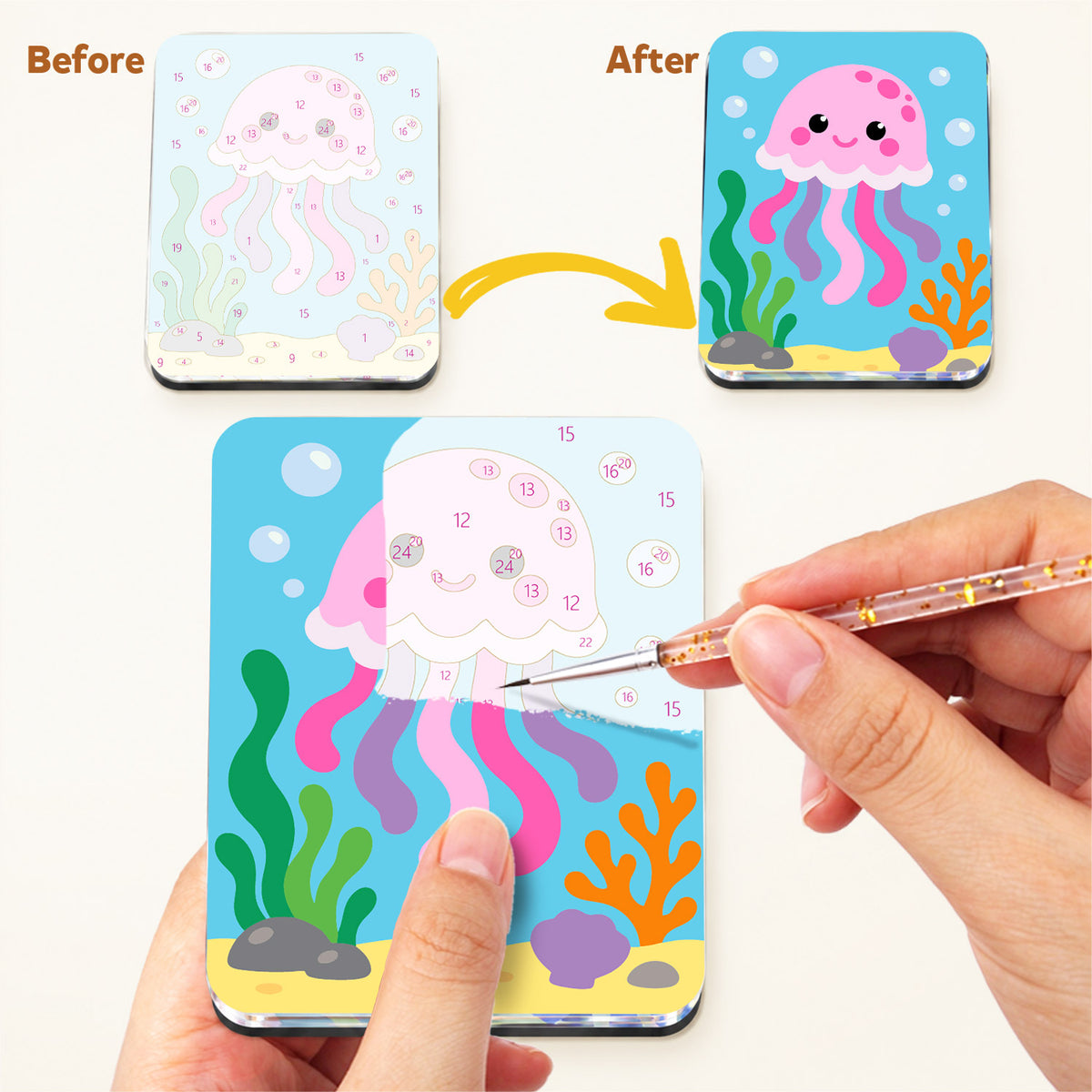 Jellyfish and Seahorse Smiles fridge magnets – image 3