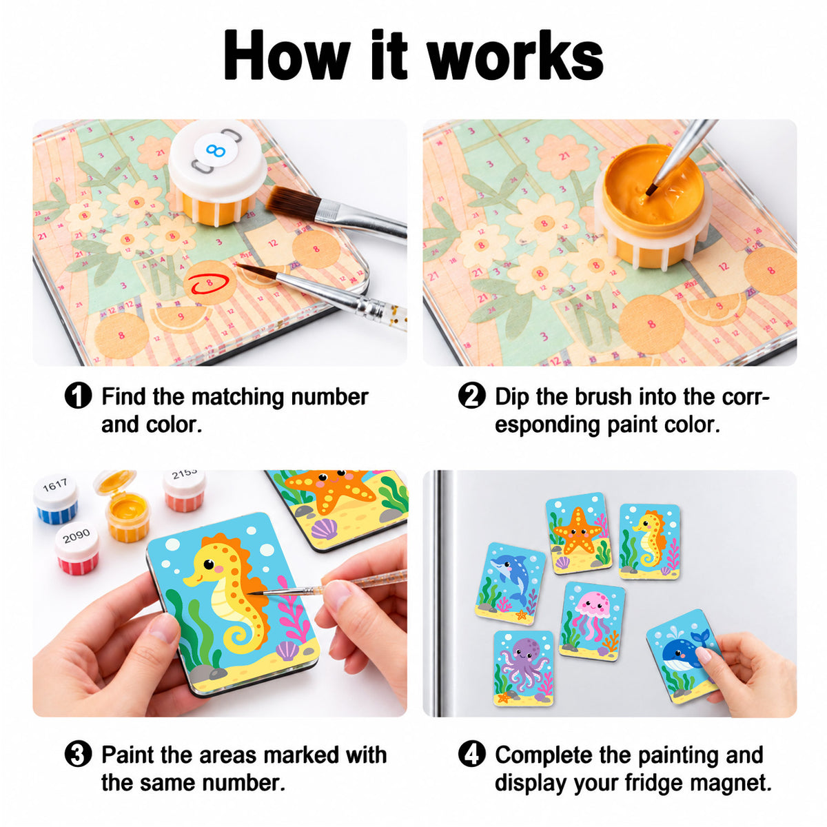 Jellyfish and Seahorse Smiles fridge magnets – image 4