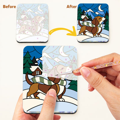 Scarf-Wrapped Snow Pups fridge magnets – image 3