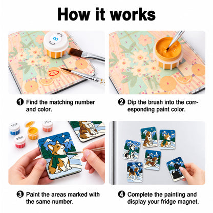 Scarf-Wrapped Snow Pups fridge magnets – image 4