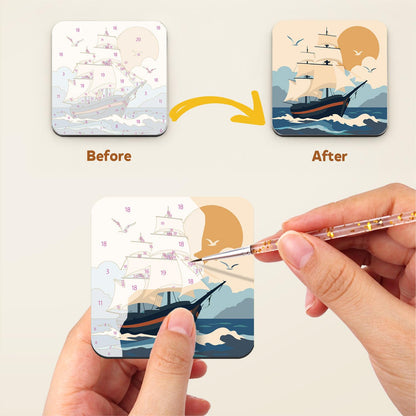 Tall Ship and Treasure Map fridge magnets – image 3