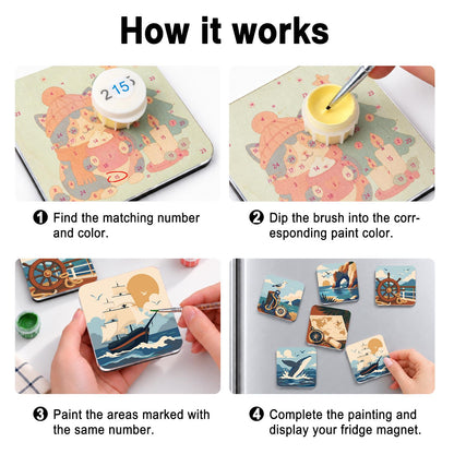 Tall Ship and Treasure Map fridge magnets – image 4