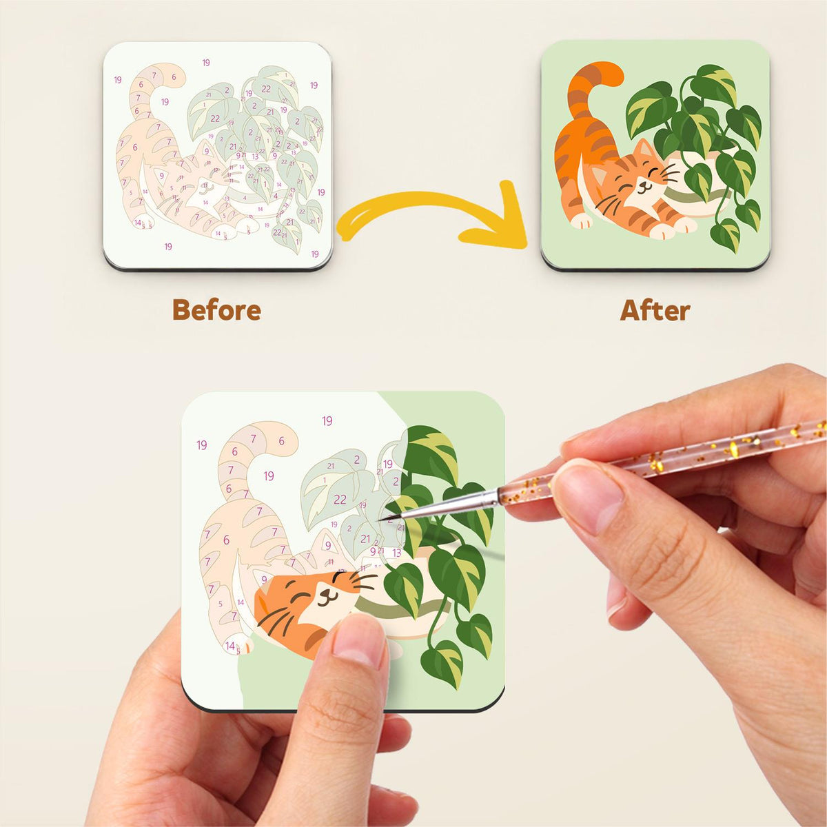 Houseplant Hideaway Cats fridge magnets – image 3