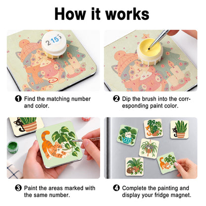 Houseplant Hideaway Cats fridge magnets – image 4