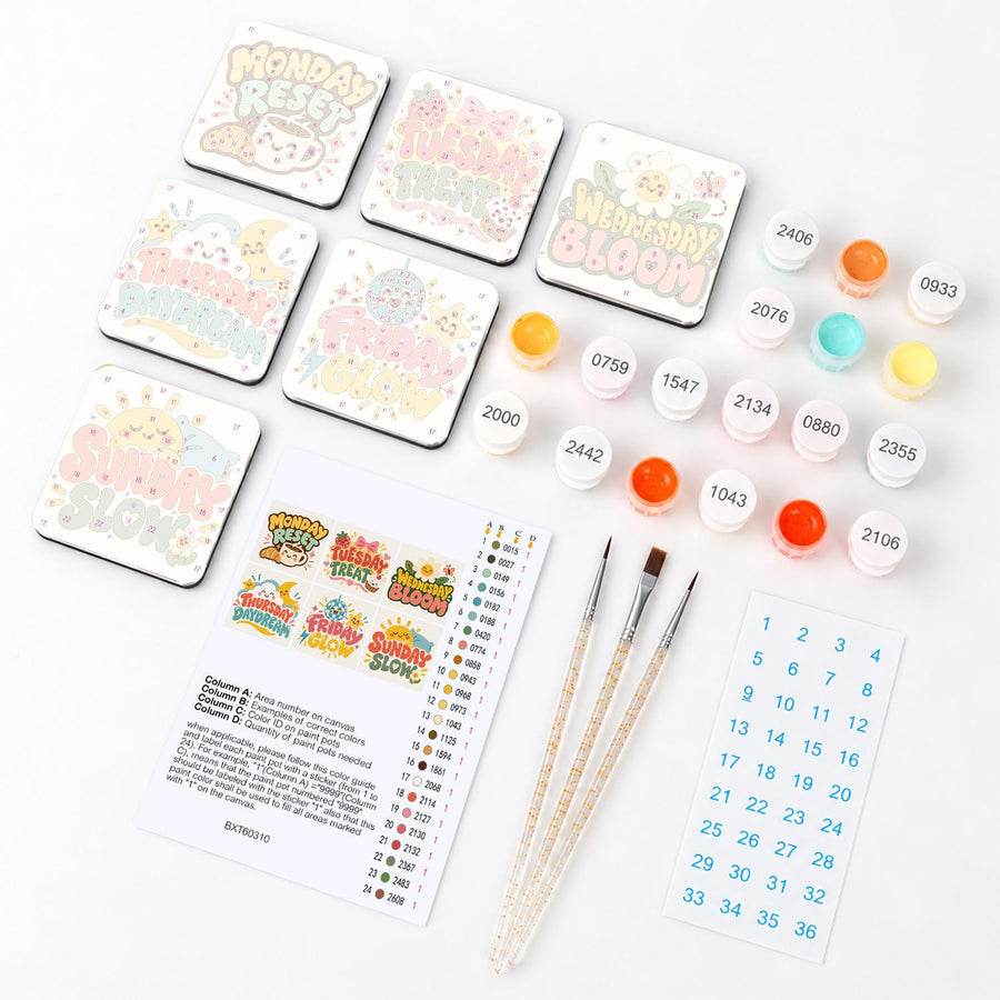Fridge magnet kit contents