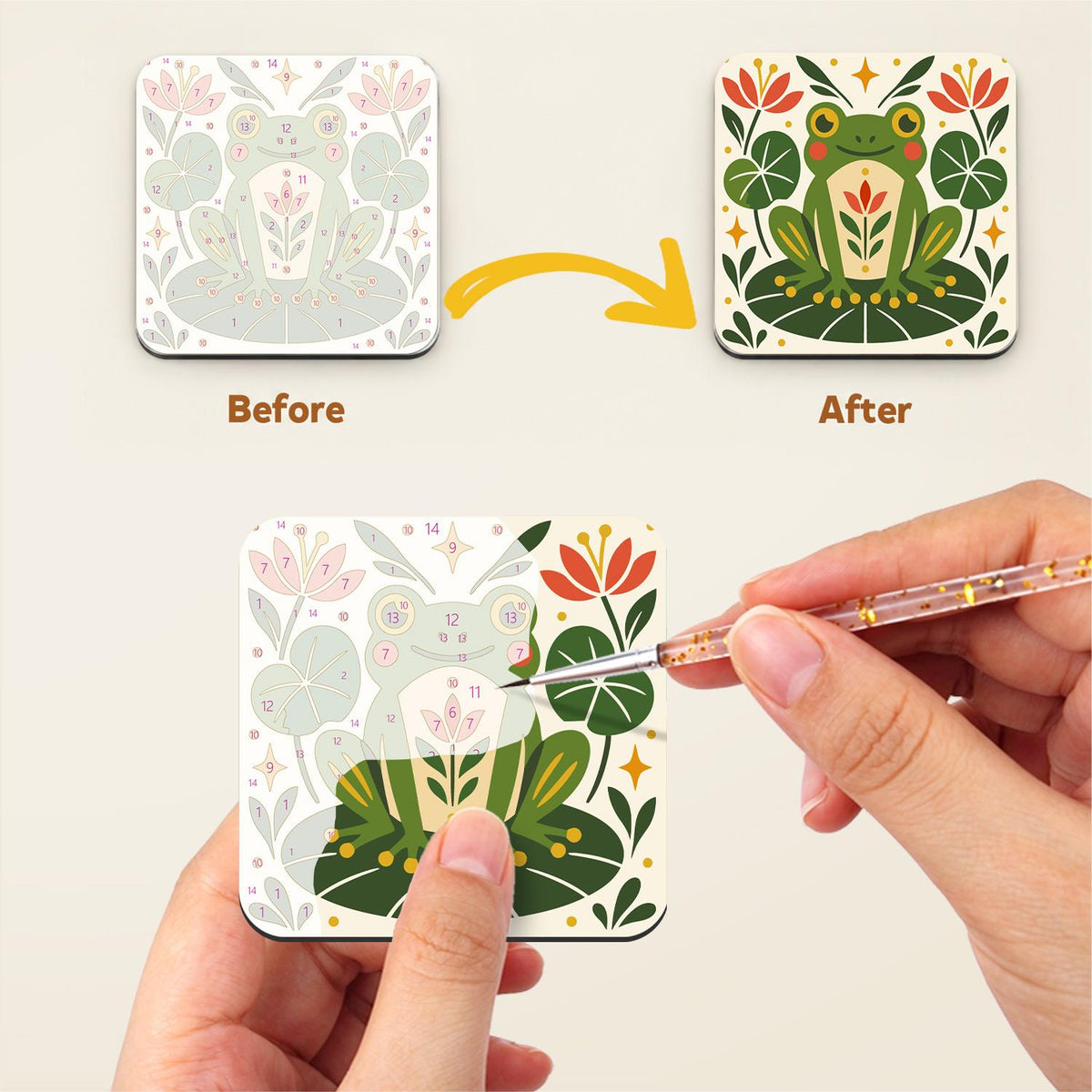 Folk Art Pomegranate Garden fridge magnets – image 3