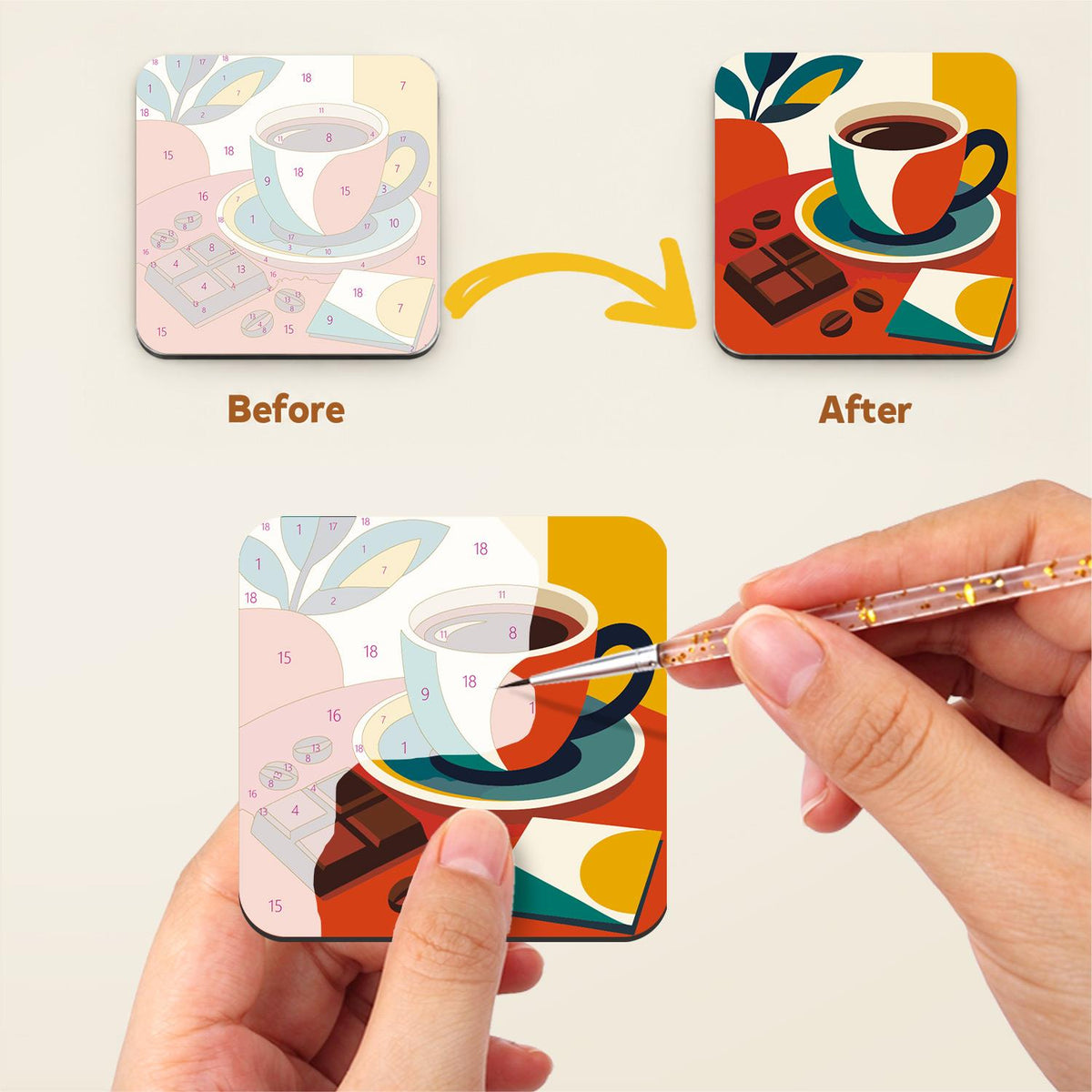 Colour-Block Coffee Break fridge magnets – image 3