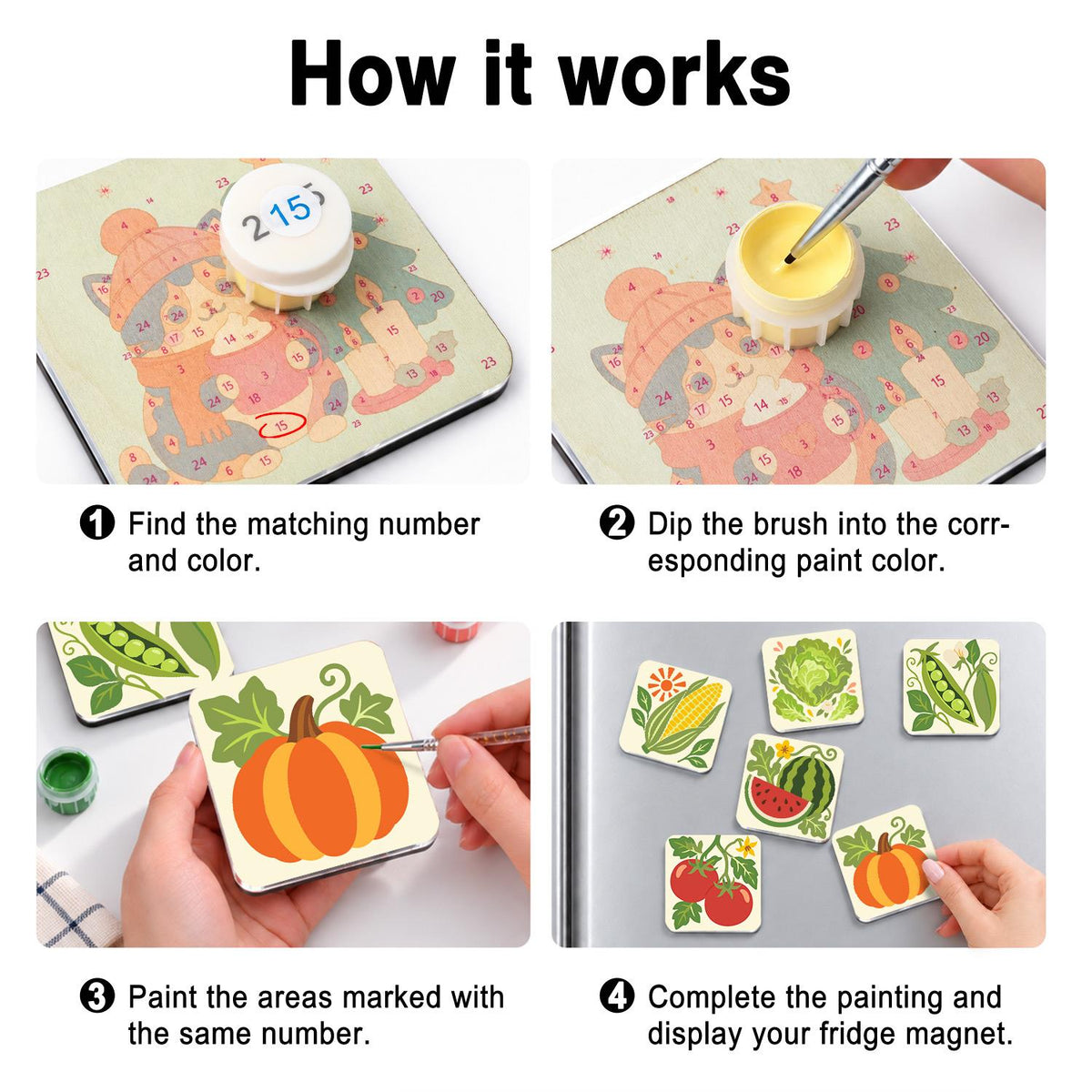 Watermelon and Sweetcorn Patch fridge magnets – image 4