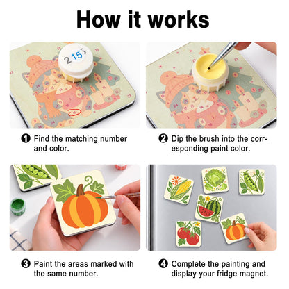 Watermelon and Sweetcorn Patch fridge magnets – image 4