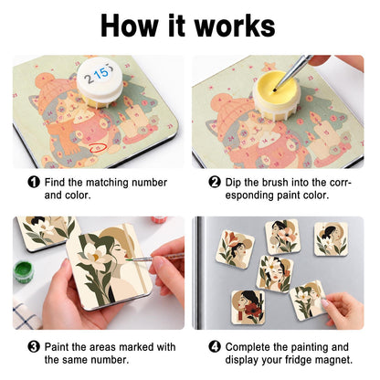 Neutral Boho Flower Muses fridge magnets – image 4