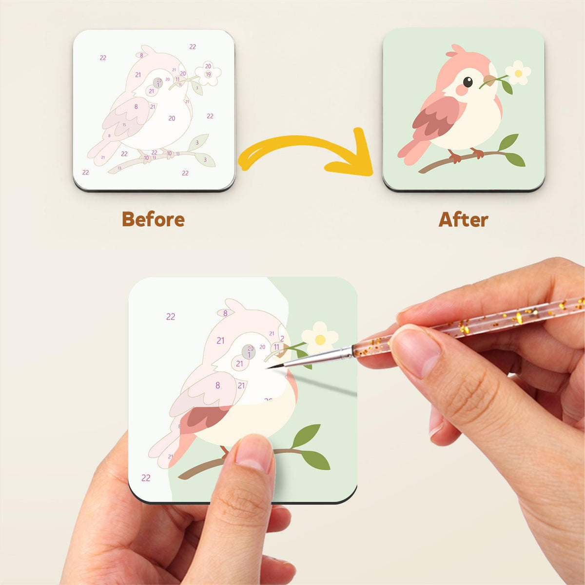 Beret-Wearing Birdies fridge magnets – image 3