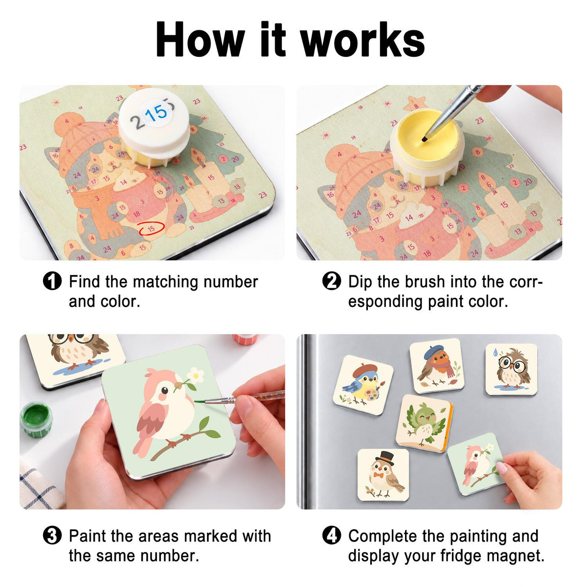 Beret-Wearing Birdies fridge magnets – image 4