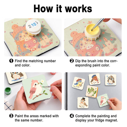 Beret-Wearing Birdies fridge magnets – image 4