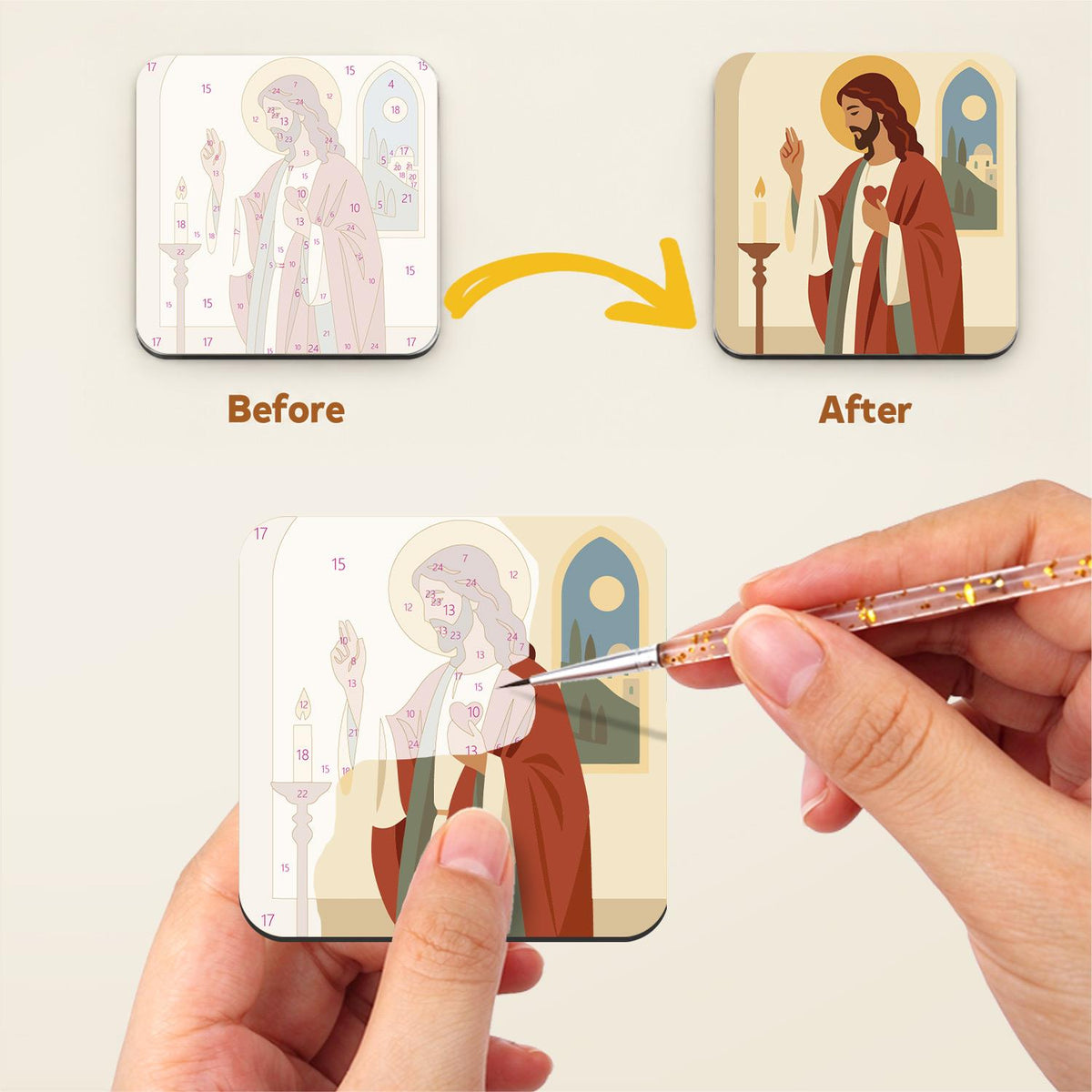 Gentle Portraits of Jesus fridge magnets – image 3
