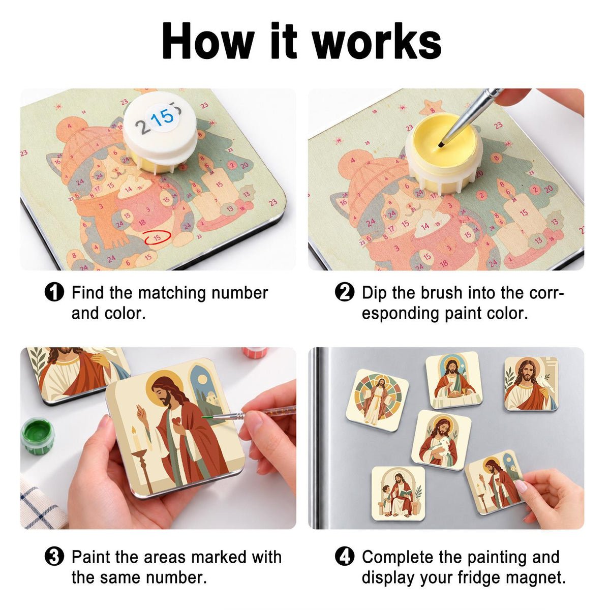 Gentle Portraits of Jesus fridge magnets – image 4
